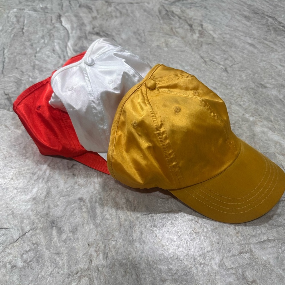 Kids Colorful Cap Set - Red, White, and Yellow